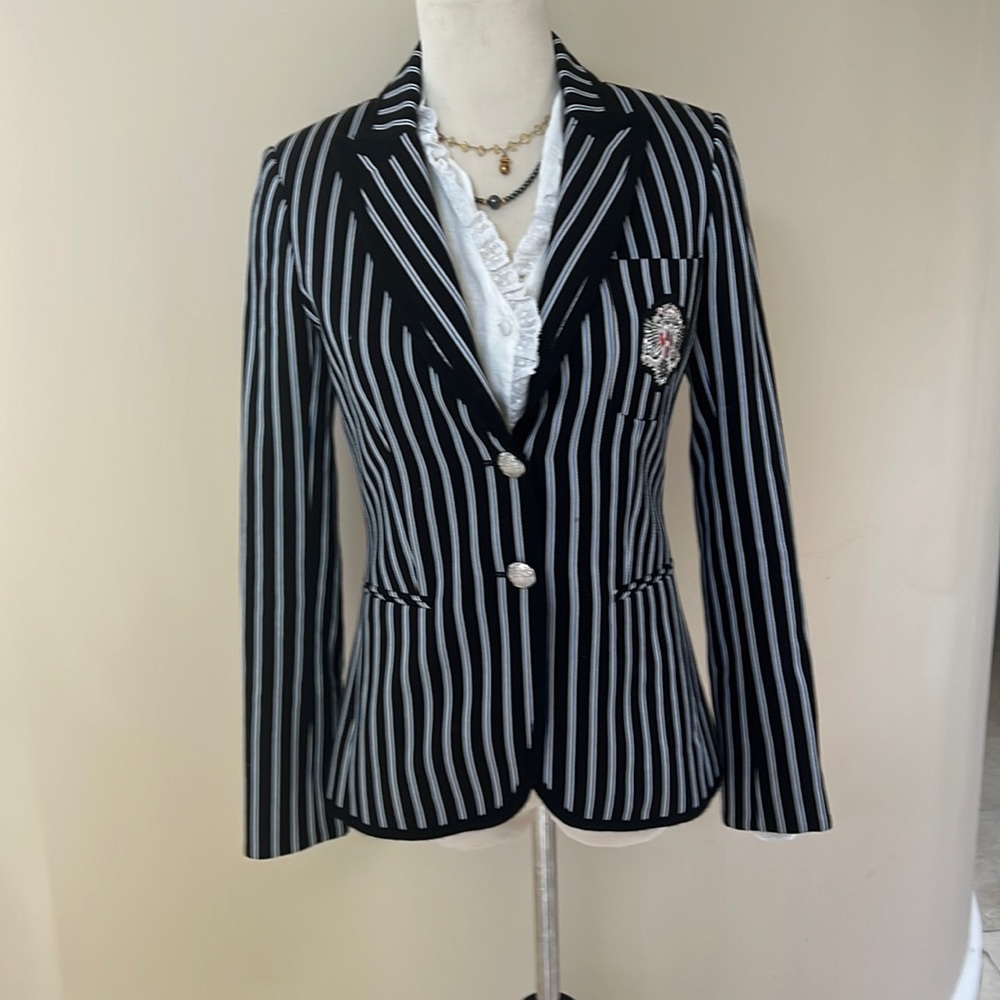 Veronica Beard 100% Cotton Striped Blazer 2. NWOT